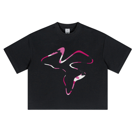Pink Camo Tee Cropped (280GSM)